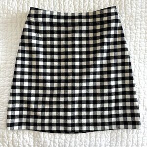 JCrew Factory Black and White Check Mini Skirt